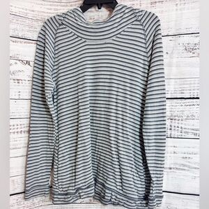 Toad&Co Sweatshirt Mens Size Medium Striped Organic Cotton Blend Hoodie Pullover